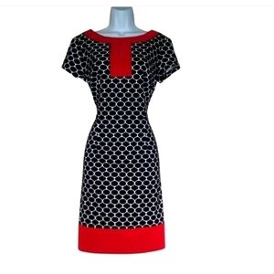 3/$20 Vintage retro black red and white dress size 6